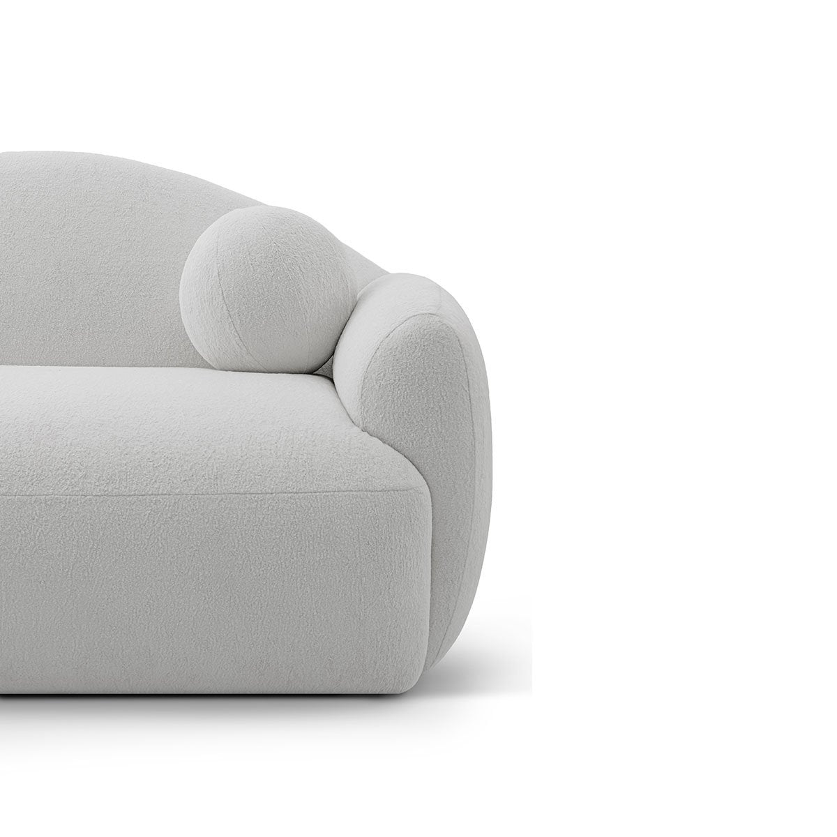 Maison Debrah Nimbus wave back sofa in oyster white fabric with bolster arms — view 4