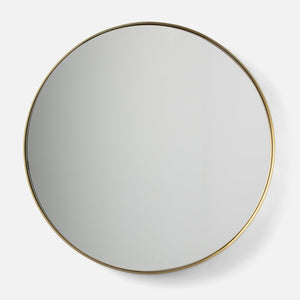 Leo Round Mirror in Brass, Schoolhouse, , ,
