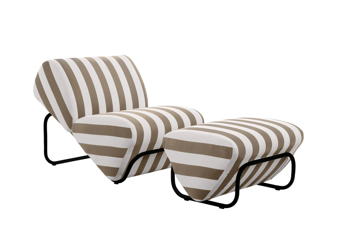 Outdoor Trend Module Lounge & Footstool Set, Cocolea, Powder Coat -Night Sky - Matt, Mallacoota-Sand,