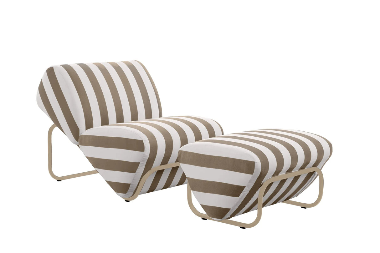 Outdoor Trend Module Lounge & Footstool Set, Cocolea, Powder Coat-Stone Beige Matt, Mallacoota-Sand,