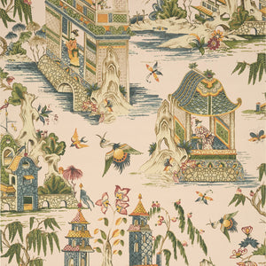 Grand Palace wallpaper in Blush by Natty & Polly, full pattern view
