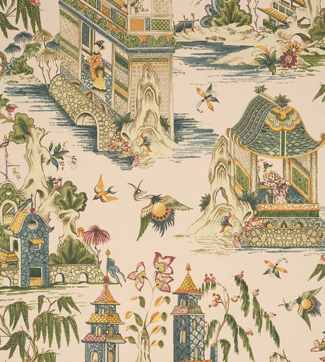 Grand Palace wallpaper in Blush by Natty & Polly, full pattern view