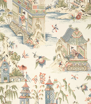 Grand Palace wallpaper in Taupe by Natty & Polly, full pattern view