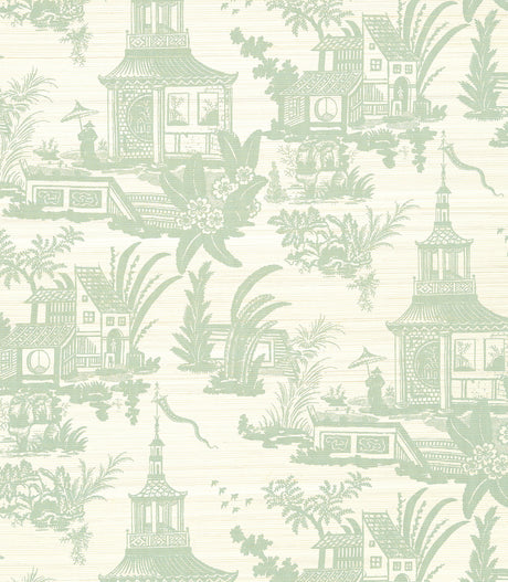 Empress Court Wallpaper, Cocolea Natty & Polly, Mist, Per roll (91.4 cm × 7.32 m),