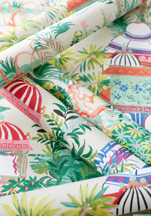 Mystic Garden wallpaper in Cream by Natty & Polly, styled in an interior