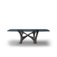 Lysandra Rippled Grey Glass Dining Table with Sculptural Base, Maison Debrah, , ,