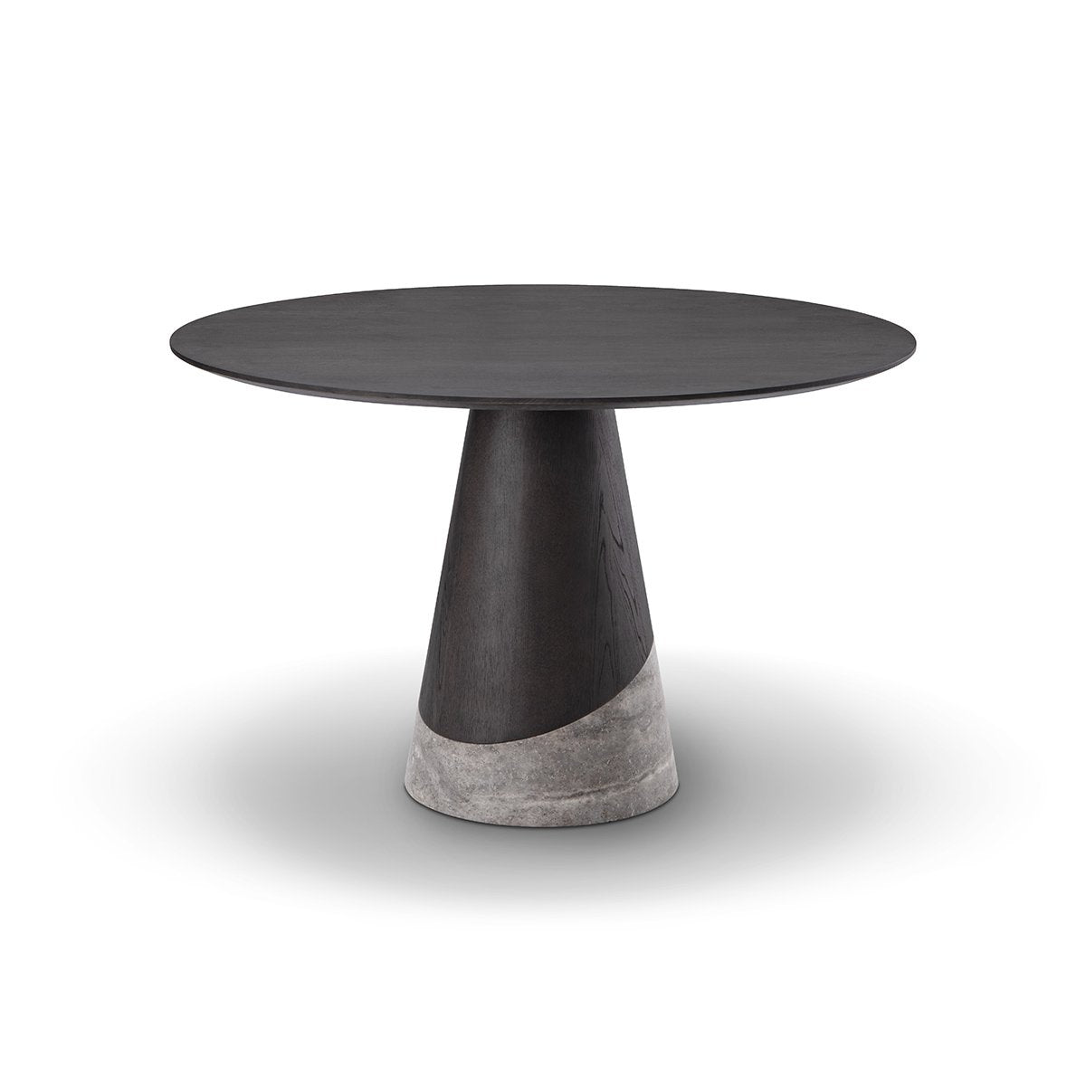 Frevon Round Elm & Silver Travertine Pedestal Dining Table, Maison Debrah, , ,