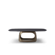 Chasson Rectangular Oak Dining Table with Brass-Tone Base, Maison Debrah, , ,