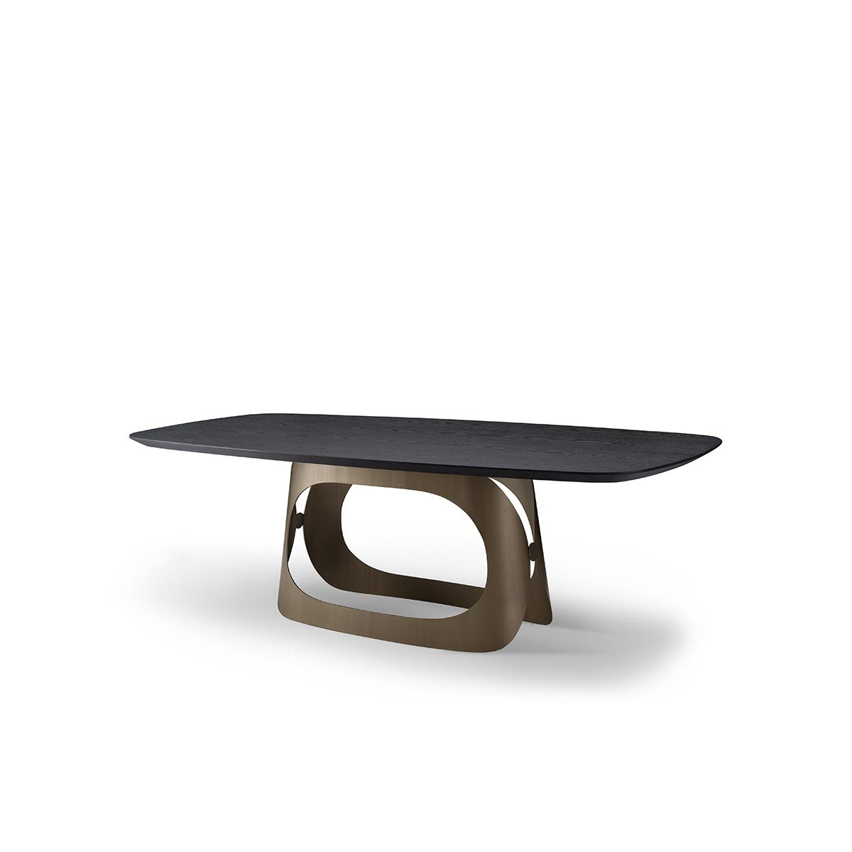 Chasson Rectangular Oak Dining Table with Brass-Tone Base, Maison Debrah, , ,