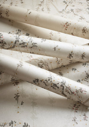 Weeping Blossom wallpaper in White by Natty & Polly, full pattern view