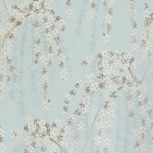 Weeping Blossom wallpaper in Blue by Natty & Polly, full pattern view