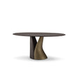 Zastel Oval Dining Table in Dark Grey Elm with Sculptural Brass Base, Maison Debrah, , ,