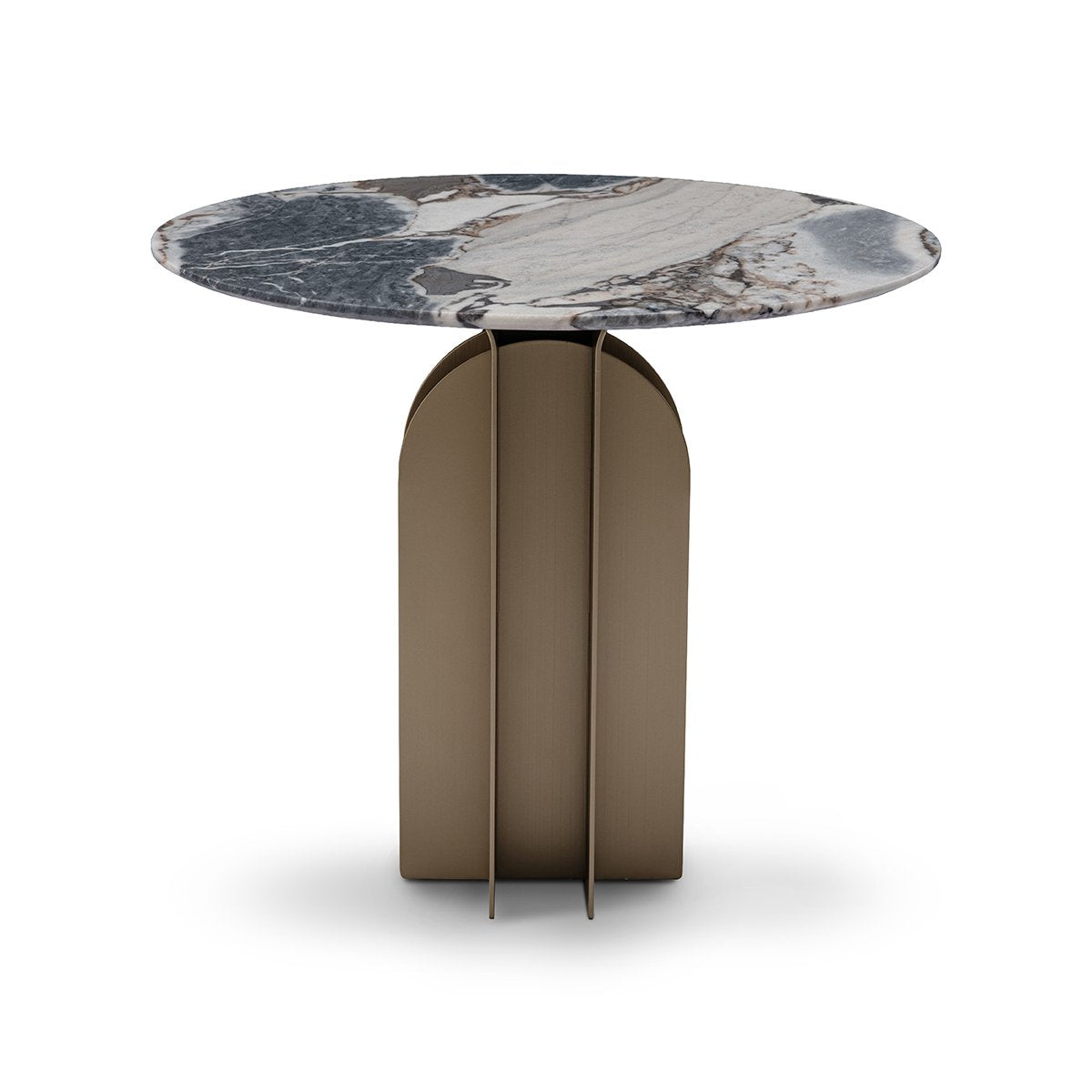Lamese Rotonde Round Sapphire Marble Dining Table with Brass Base, Maison Debrah, , ,