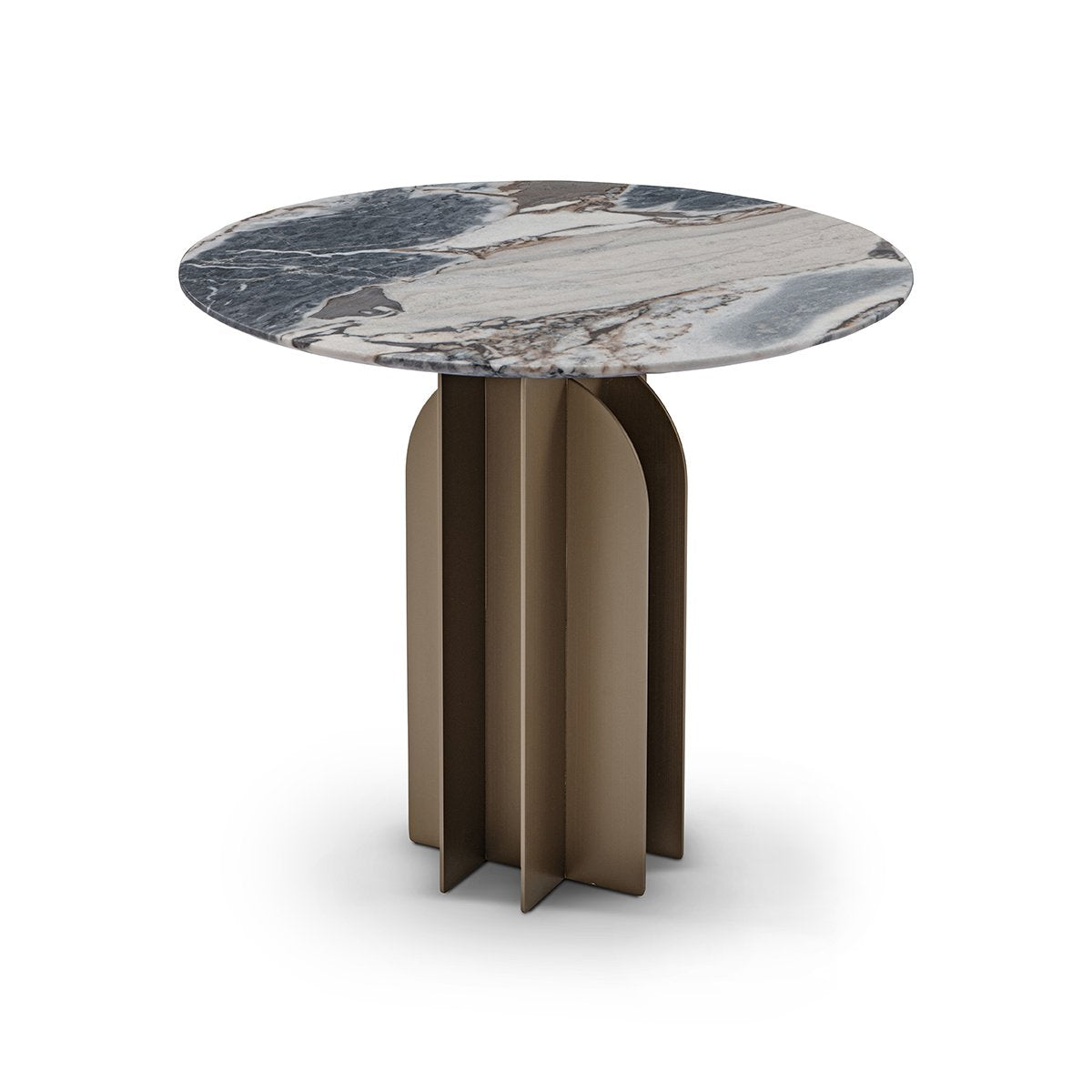 Lamese Rotonde Round Sapphire Marble Dining Table with Brass Base, Maison Debrah, , ,