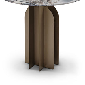 Lamese Rotonde Round Sapphire Marble Dining Table with Brass Base, Maison Debrah, , ,