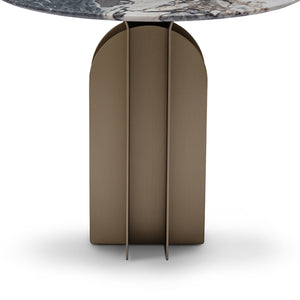 Lamese Rotonde Round Sapphire Marble Dining Table with Brass Base, Maison Debrah, , ,