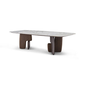 Clavène Fendi Snow White Marble Dining Table with Sculpted Base, Maison Debrah, , ,