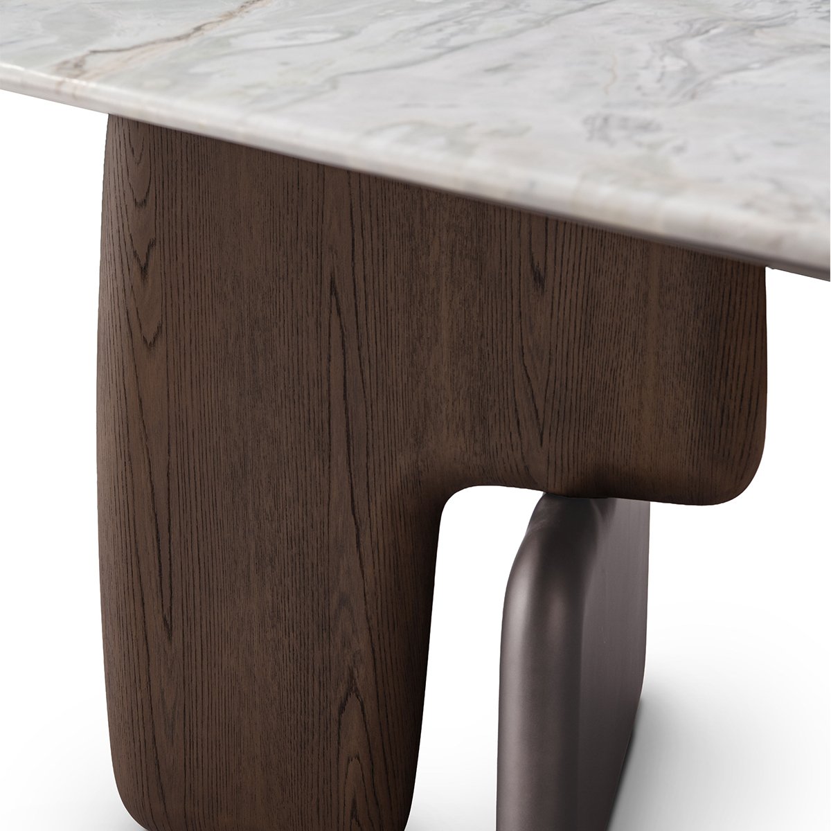 Clavène Fendi Snow White Marble Dining Table with Sculpted Base, Maison Debrah, , ,