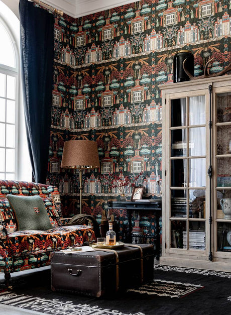 Tales of Tyrol Wallpaper, Cocolea Natty & Polly, Black / Multi, Per roll (52 cm × 9 m),