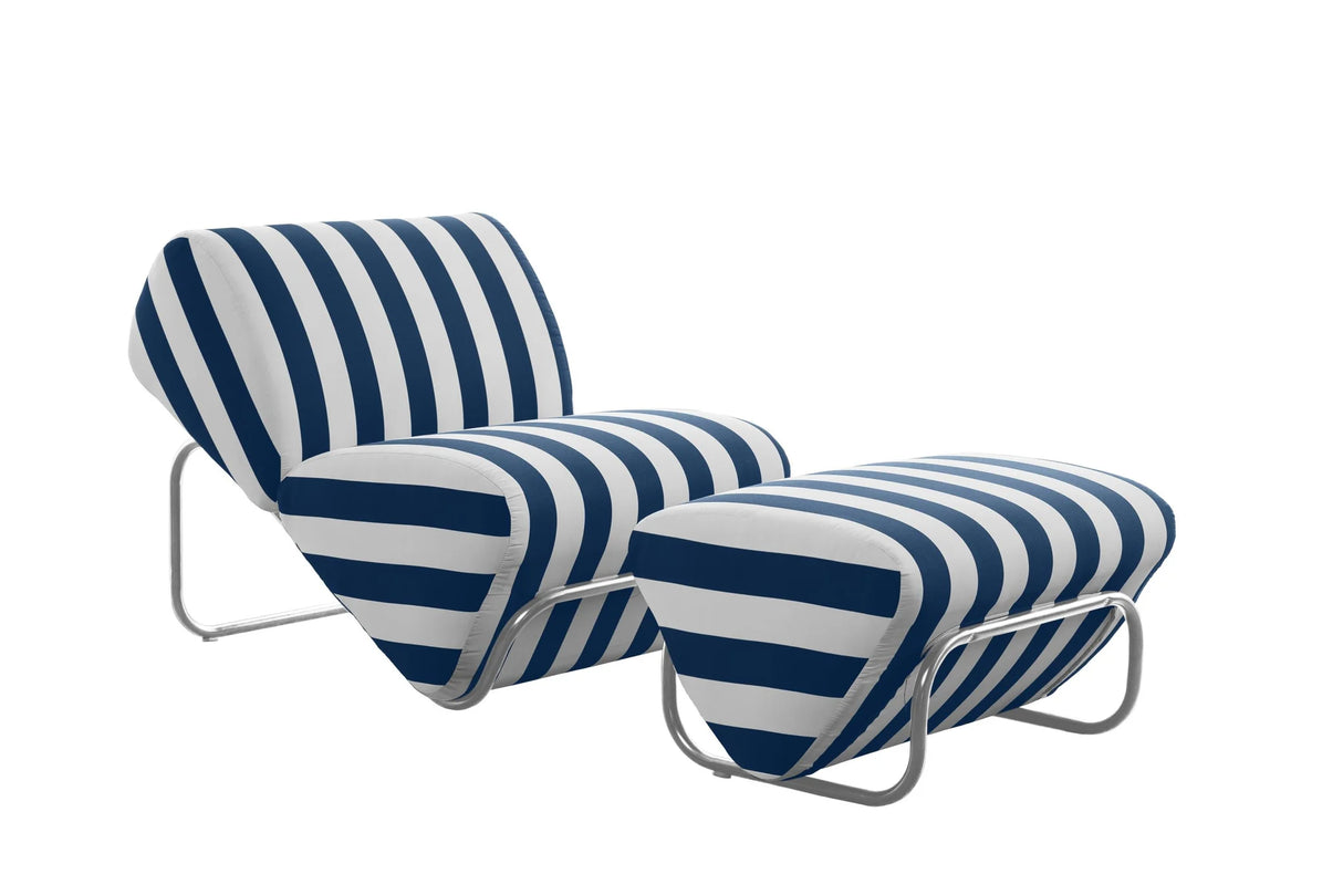 Outdoor Trend Module Lounge & Footstool Set, Cocolea, Powder Coat -Shale Grey - Satin, Mallacoota - Marine,
