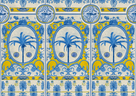 The Villa Wallpaper Mural, Cocolea Natty & Polly, Yellow, Mural (156 × 300 cm),