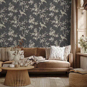 Covent Garden Wallpaper, Cocolea Natty & Polly, Black / Gold, Per roll (53 cm × 10 m),