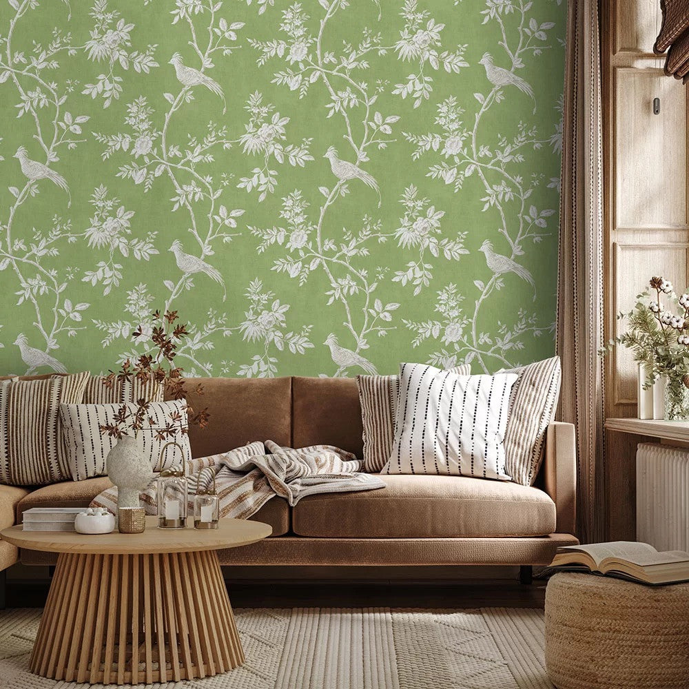 Covent Garden Wallpaper, Cocolea Natty & Polly, Lime Green, Per roll (53 cm × 10 m),