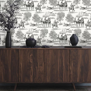 Studley Wallpaper, Cocolea Natty & Polly, Charcoal, Per roll (53 cm × 10 m),