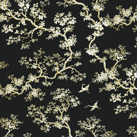 The Cranes Wallpaper, Cocolea Natty & Polly, Gold Night, Per roll (61.5 cm × 10 m),