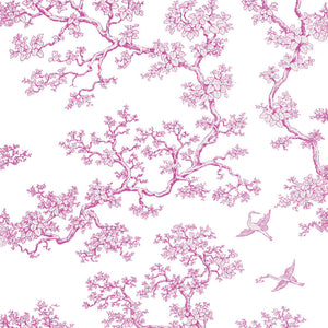 The Cranes wallpaper in Magenta by Natty & Polly, full pattern view