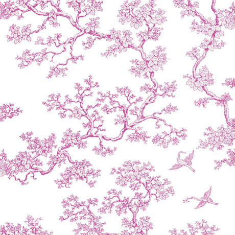 The Cranes Wallpaper, Cocolea Natty & Polly, Magenta, Per roll (61.5 cm × 10 m),