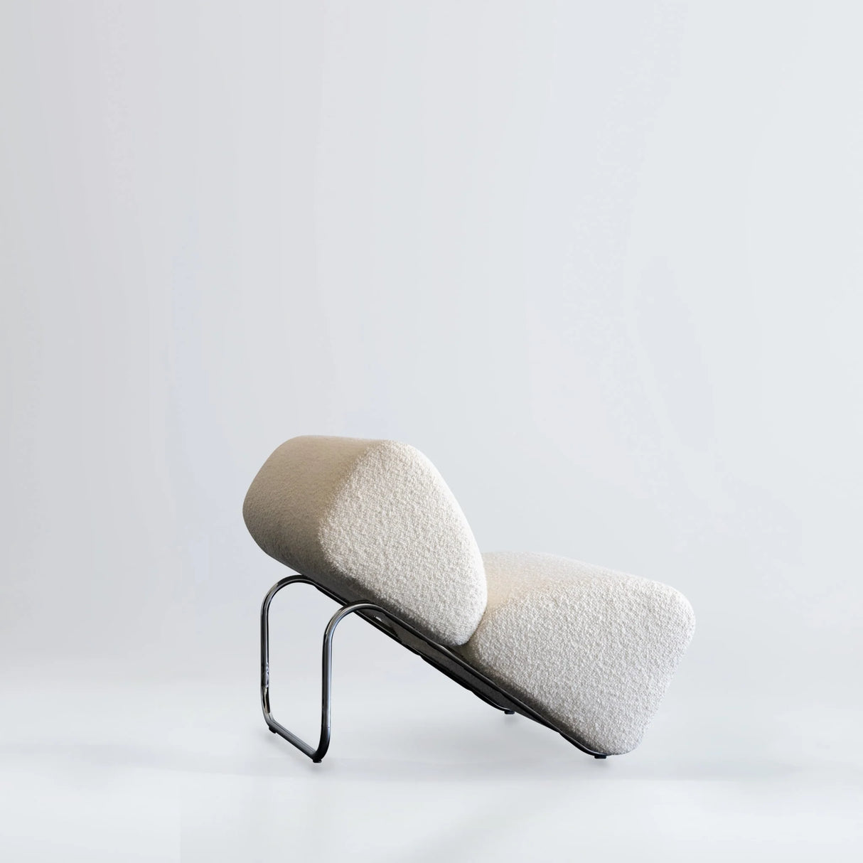 Trend Module Lounge with Bouclé, Cocolea, Chrome, Ivory,