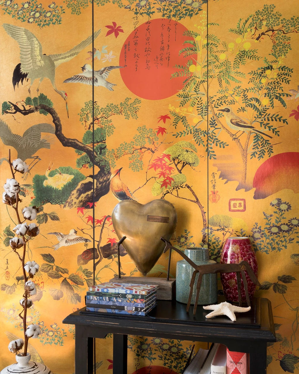 Byobu Wallpaper, Cocolea Natty & Polly, Metallic Gold, Per roll (52 cm × 9 m),