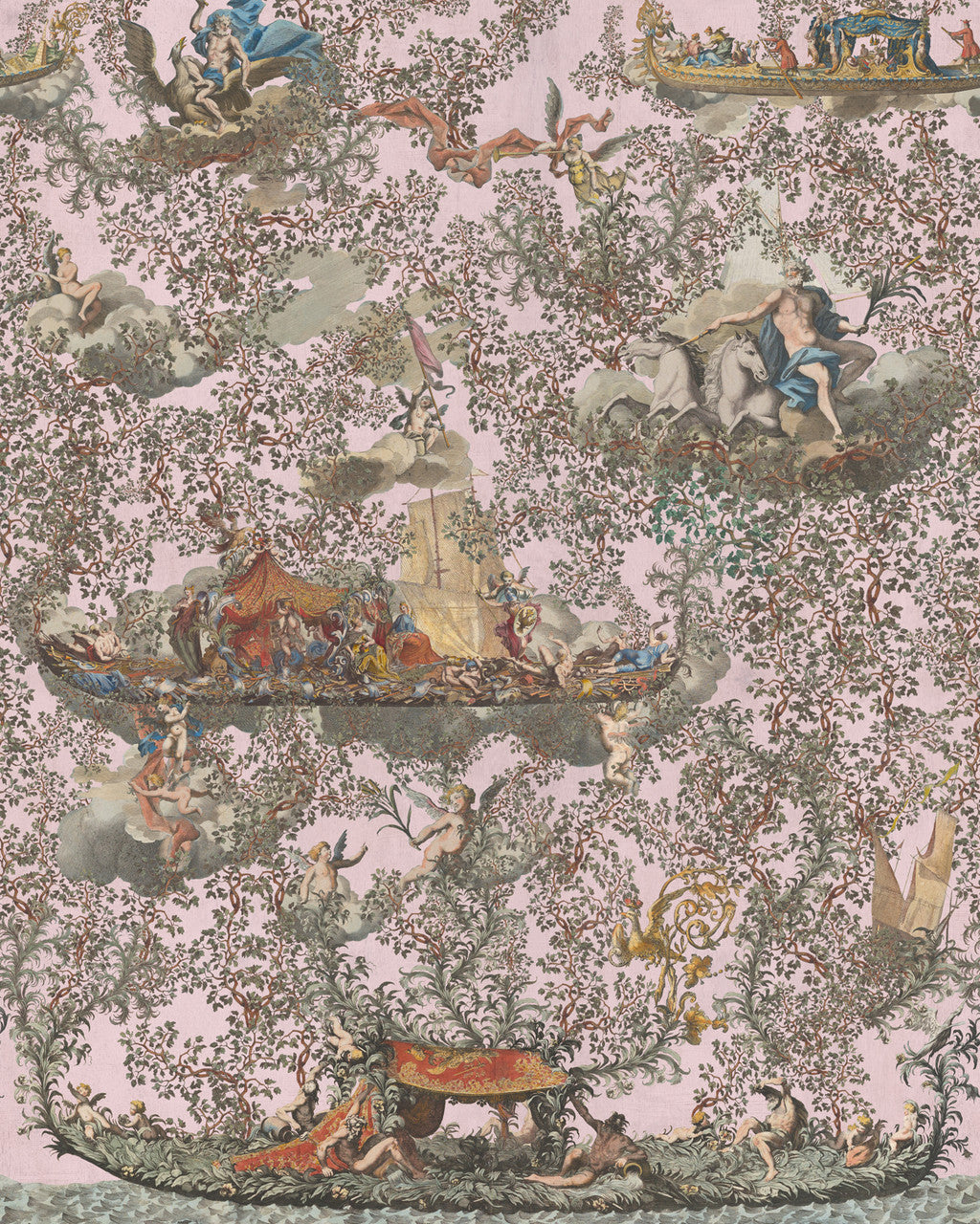 Journey to Eden Wallpaper in Pink, Cocolea Natty & Polly, , ,