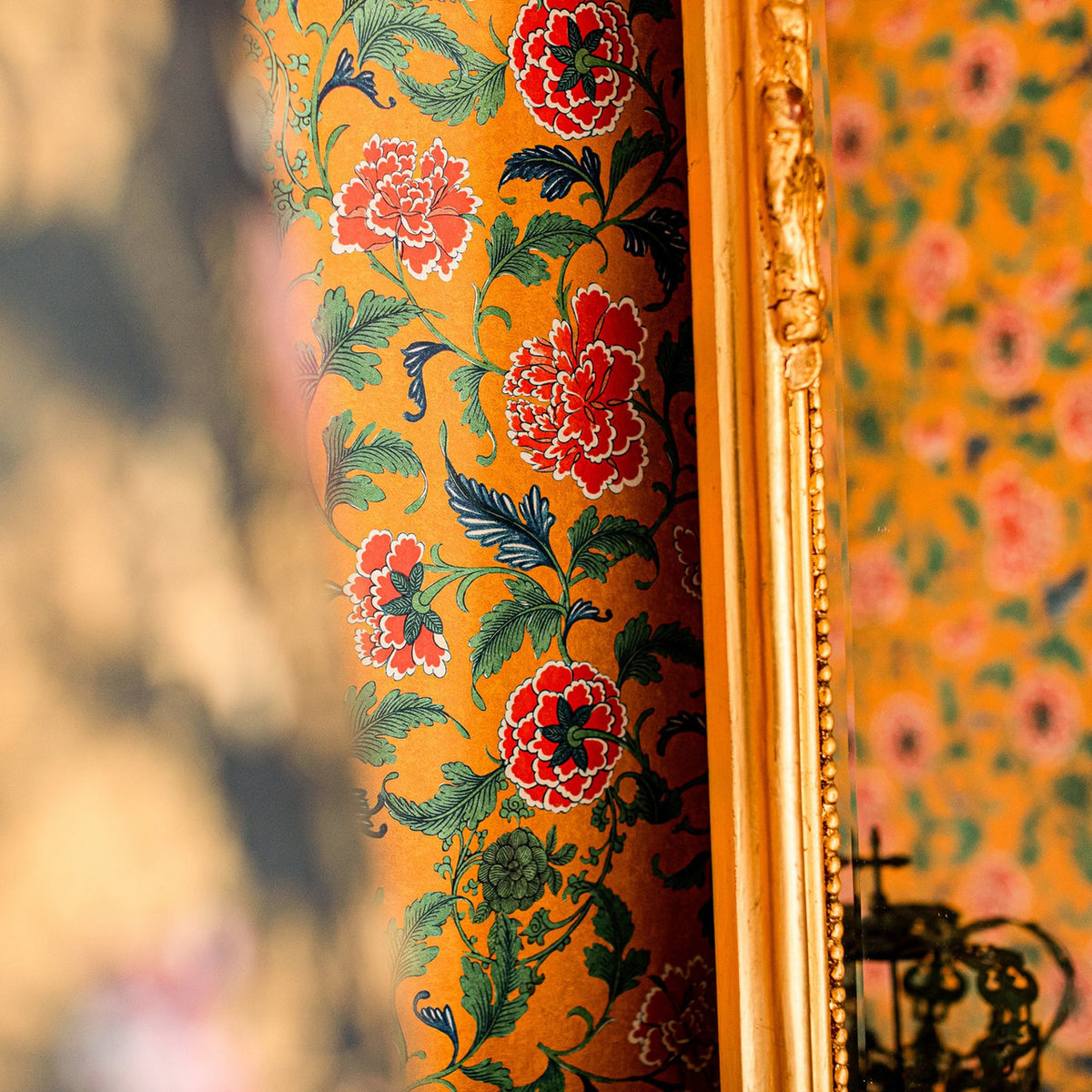 Chinese Ornament Wallpaper in Ochre, Cocolea Natty & Polly, , ,