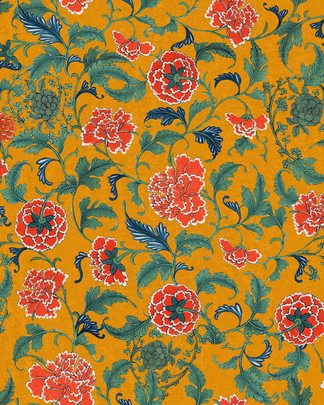 Chinese Ornament Wallpaper in Ochre, Cocolea Natty & Polly, , ,