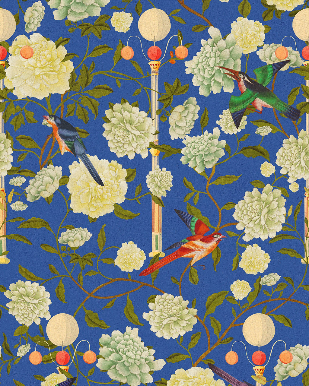 The Garden of Immortality Wallpaper, Cocolea Natty & Polly, Blue, Per roll (52 cm × 9 m),