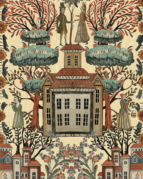 Tales of Tyrol Wallpaper, Cocolea Natty & Polly, Taupe / Multi, Per roll (52 cm × 9 m),