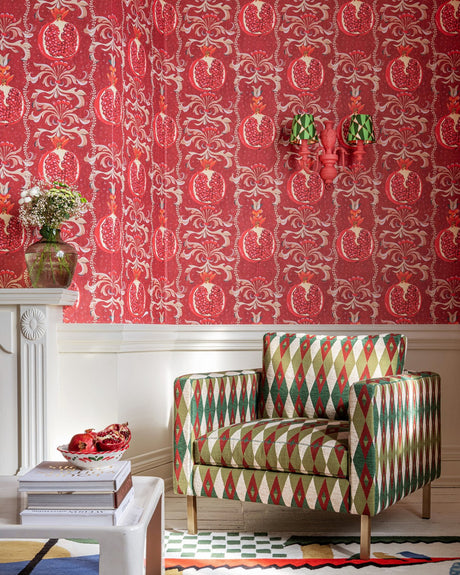 Melagranata Wallpaper, Cocolea Natty & Polly, Red, Per roll (52 cm × 9 m),