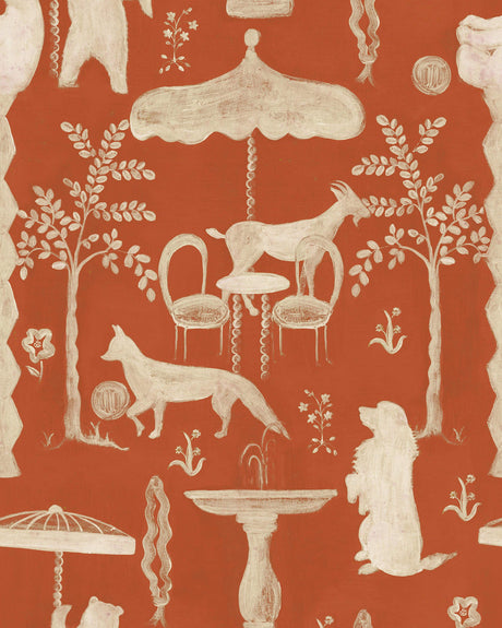The Hidden Realm Wallpaper, Cocolea Natty & Polly, Copper, Per roll (52 cm × 10 m),