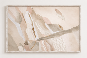 Whispered Terrain I | Luxury Textured Abstract Wall Art | Handcrafted 3D Acrylic Neutral Canvas