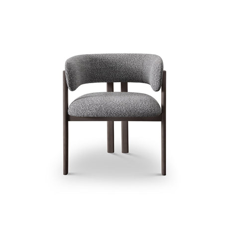 Maison Debrah Zayenne dining chair with solid light grey elm frame and upholstered seat