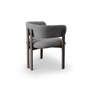 Maison Debrah Zayenne dining chair with solid light grey elm frame and upholstered seat — view 2