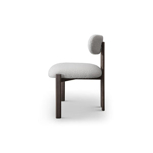 Roselith Solid Elm Dining Chair in Grey with Upholstered Fabric Seat, Maison Debrah, , ,