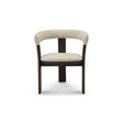 Eslor Barrel Back Dining Chair in Cream Fabric & Dark Elm, Maison Debrah, , ,