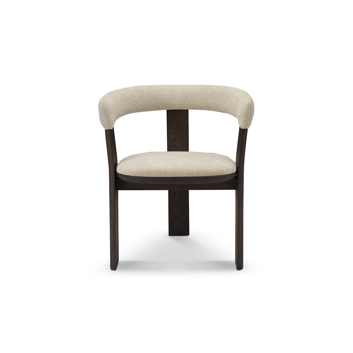 Eslor Barrel Back Dining Chair in Cream Fabric & Dark Elm, Maison Debrah, , ,
