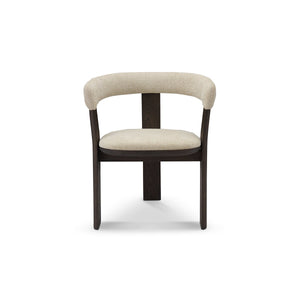 Eslor Barrel Back Dining Chair in Cream Fabric & Dark Elm, Maison Debrah, , ,