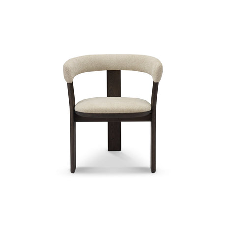 Eslor Barrel Back Dining Chair in Cream Fabric & Dark Elm, Maison Debrah, , ,
