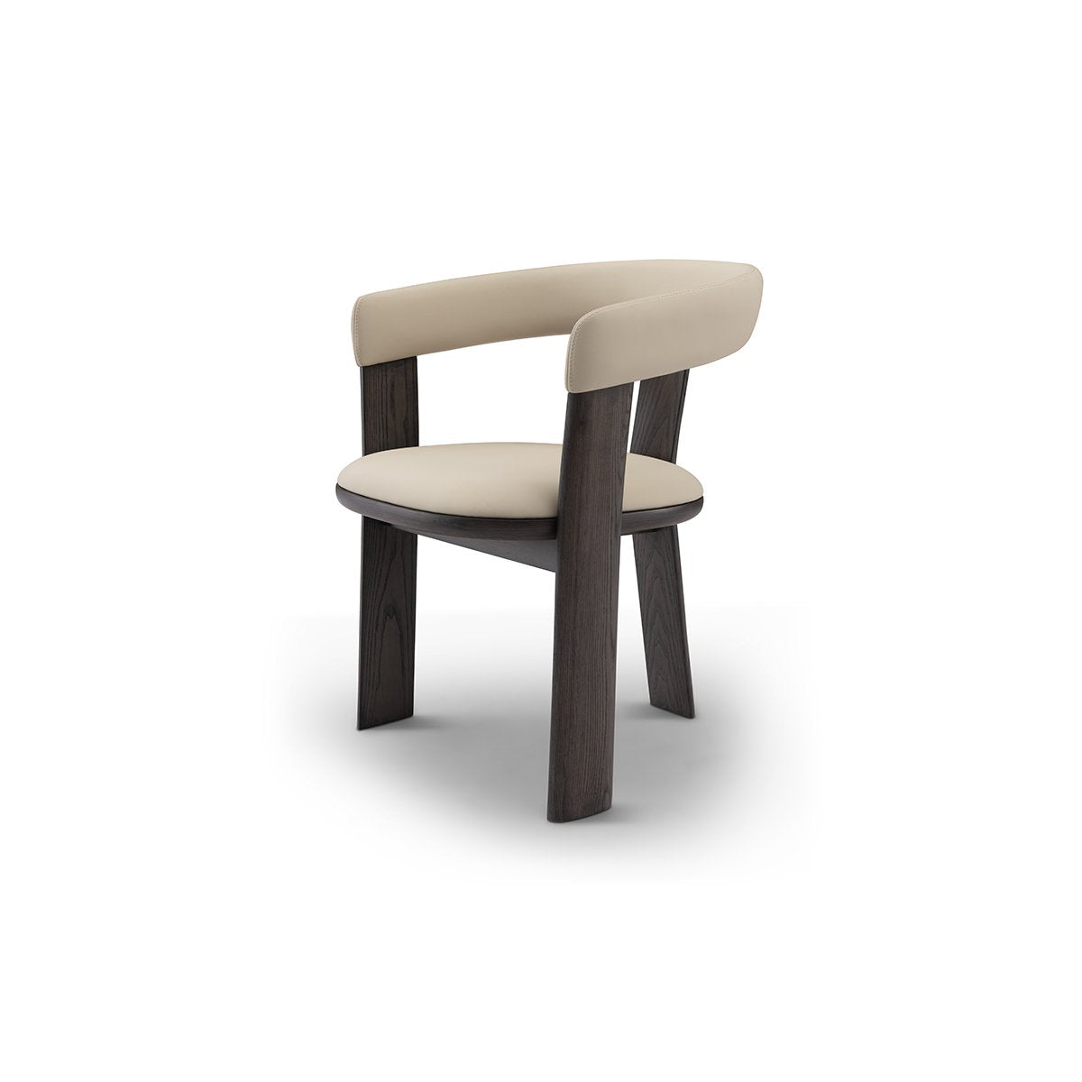 Eslor Barrel Back Dining Chair in Cream Fabric & Dark Elm, Maison Debrah, , ,
