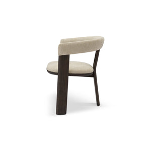 Eslor Barrel Back Dining Chair in Cream Fabric & Dark Elm, Maison Debrah, , ,